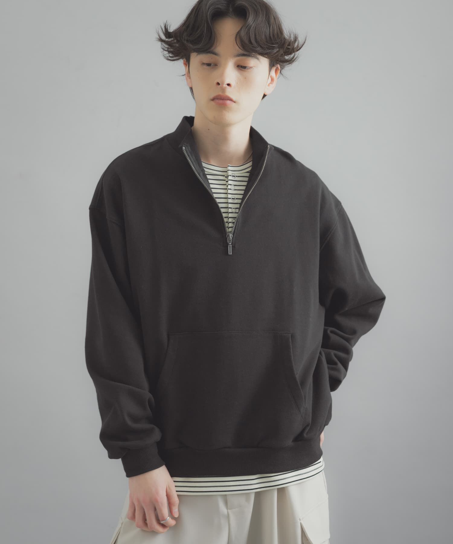 SENSE OF PLACE by URBAN RESEARCH「『洗濯可/撥水/防花粉』SKIN Proofハーフジップスウェット」|スウェット・ジャージ|