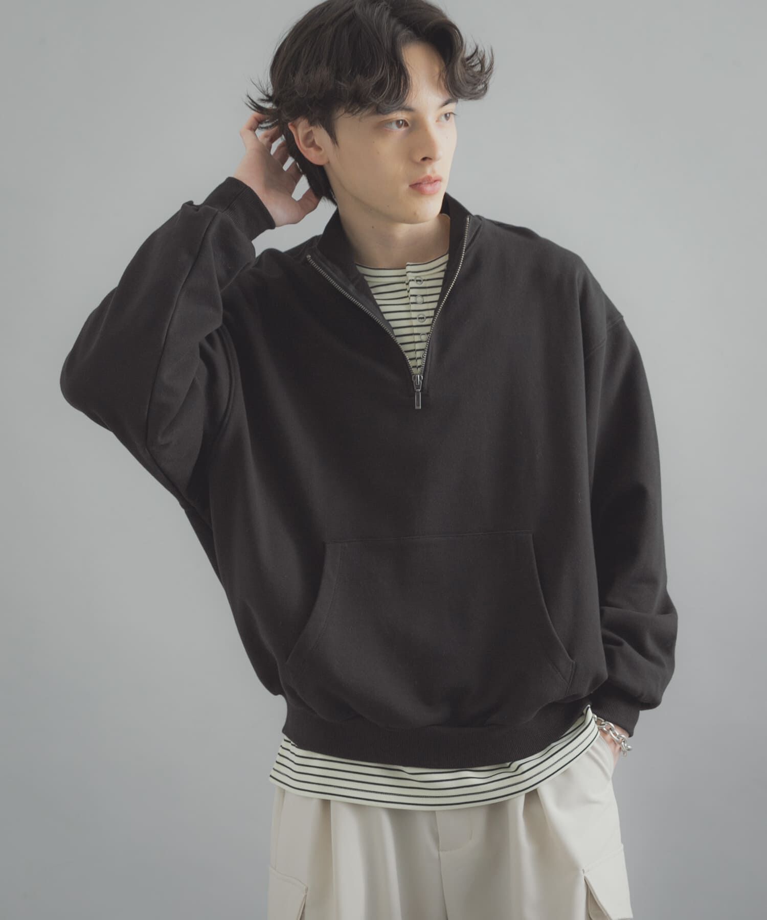 SENSE OF PLACE by URBAN RESEARCH「『洗濯可/撥水/防花粉』SKIN Proofハーフジップスウェット」|スウェット・ジャージ|