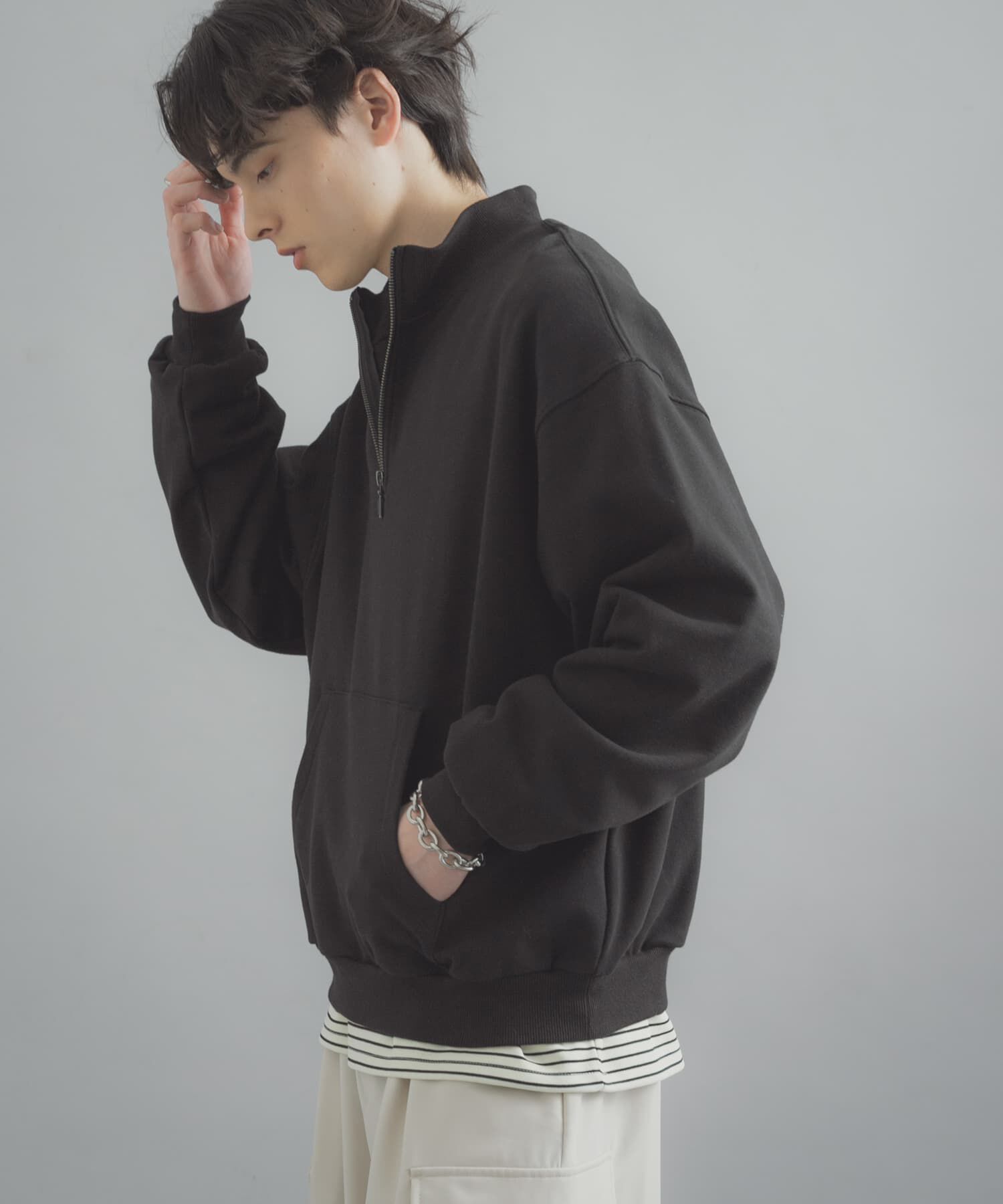 SENSE OF PLACE by URBAN RESEARCH「『洗濯可/撥水/防花粉』SKIN Proofハーフジップスウェット」|スウェット・ジャージ|