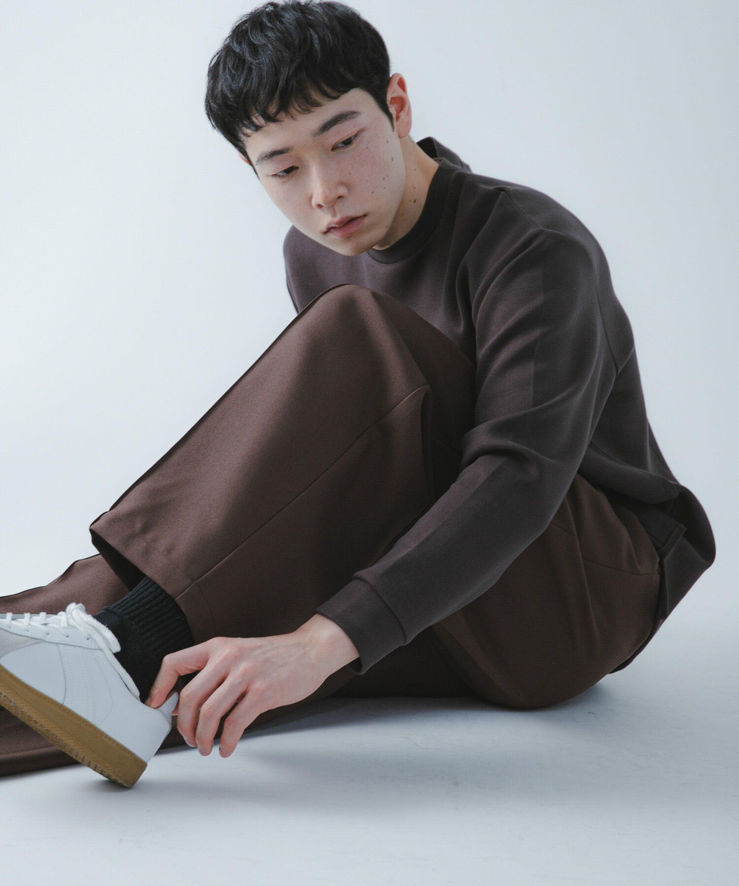 SENSE OF PLACE by URBAN RESEARCH「『撥水/防花粉』SKIN Proofタックワイドパンツ」|その他|ブラウン