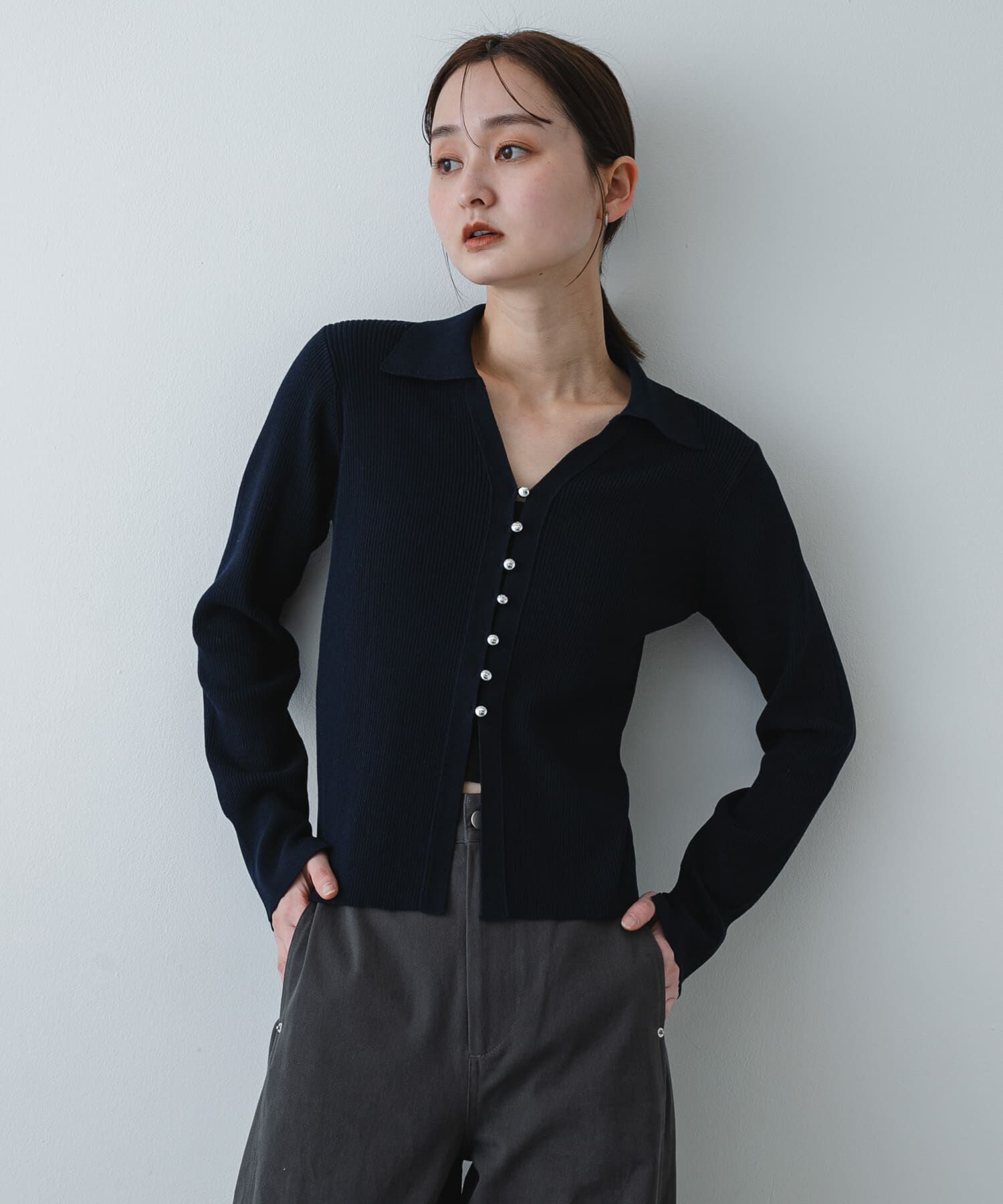 SENSE OF PLACE by URBAN RESEARCH「『一部WEB限定ｶﾗｰ』『洗濯可』ﾒﾀﾙﾎﾞﾀﾝｴﾘﾂｷｺﾝﾊﾟｸﾄｶ 」|カーディガン|