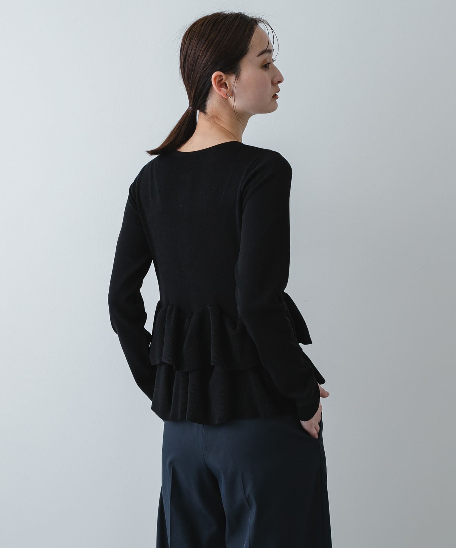 SENSE OF PLACE by URBAN RESEARCH「『洗濯可』ウェーブペプラムニットカーディガン」|カーディガン|