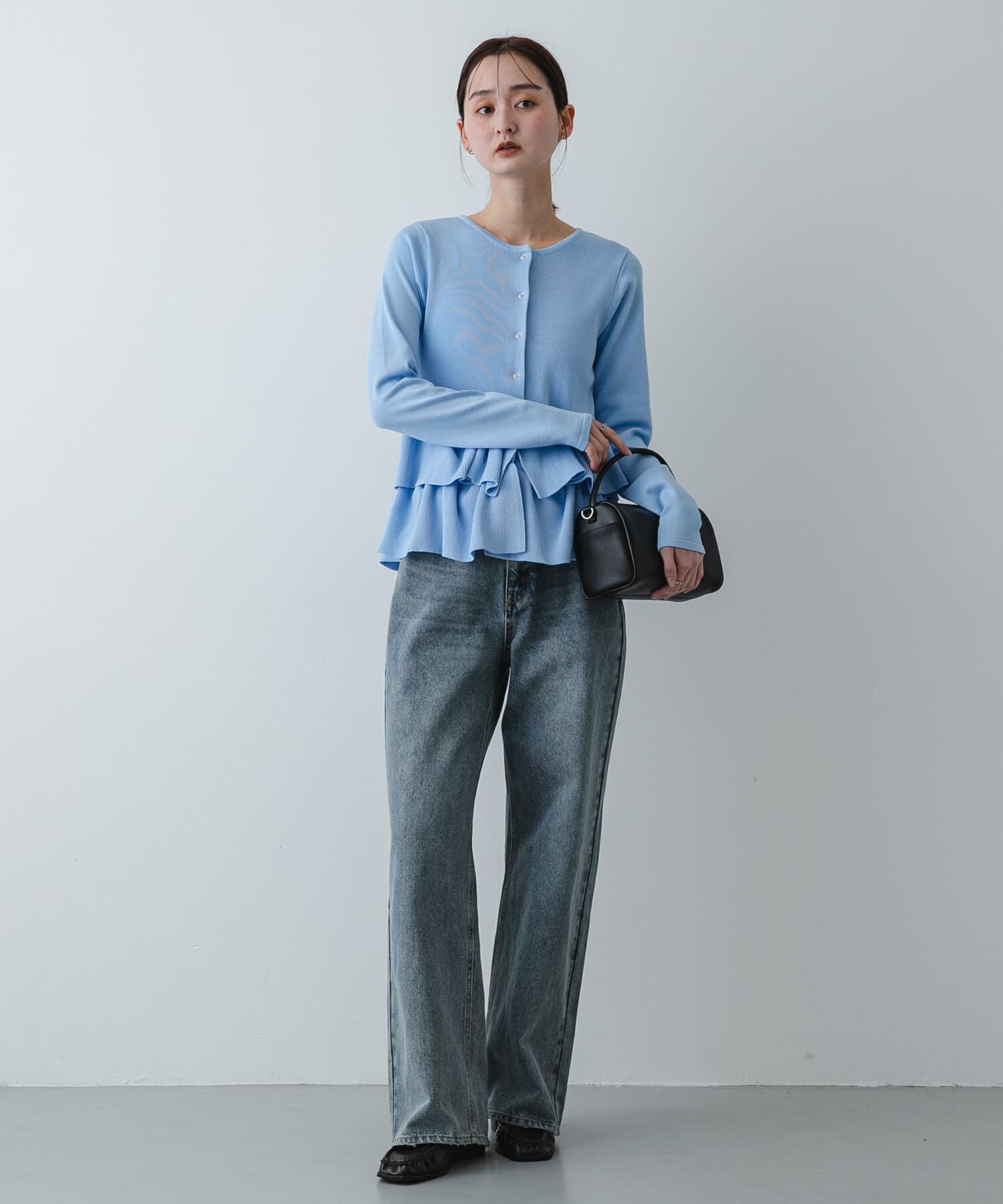 SENSE OF PLACE by URBAN RESEARCH「『洗濯可』ウェーブペプラムニットカーディガン」|カーディガン|