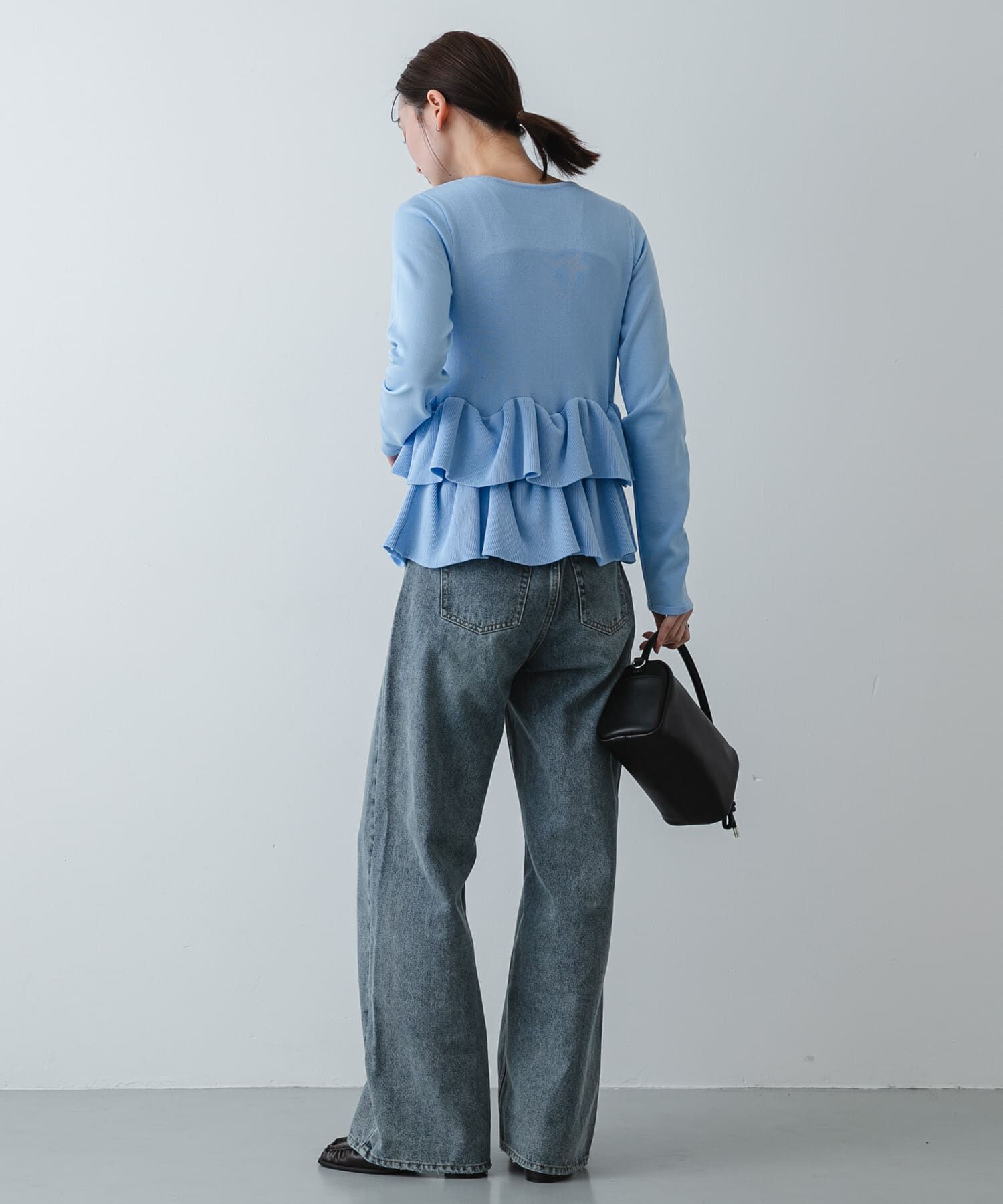 SENSE OF PLACE by URBAN RESEARCH「『洗濯可』ウェーブペプラムニットカーディガン」|カーディガン|