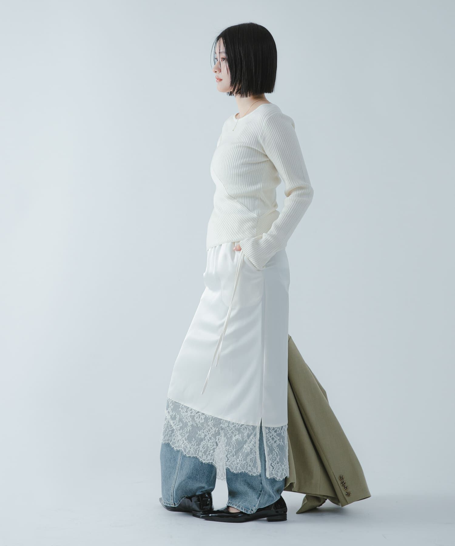 SENSE OF PLACE by URBAN RESEARCH「『洗濯可/防花粉』SKINProofアシメヘムボートネックセーター」|ニット・セーター|