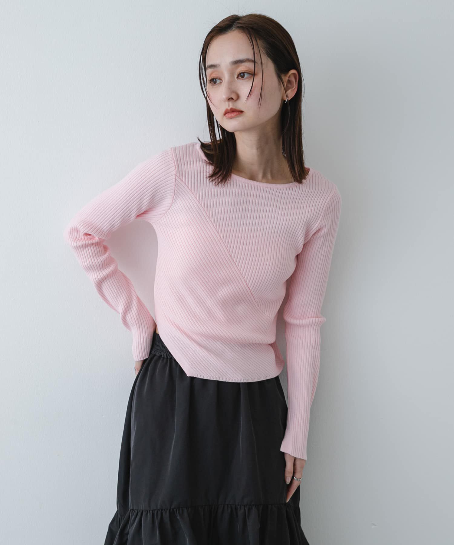 SENSE OF PLACE by URBAN RESEARCH「『洗濯可/防花粉』SKINProofアシメヘムボートネックセーター」|ニット・セーター|