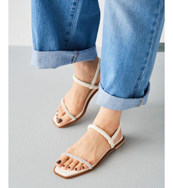 le.coeur blanc「ラインストーン ストラップサンダル」|サンダル|