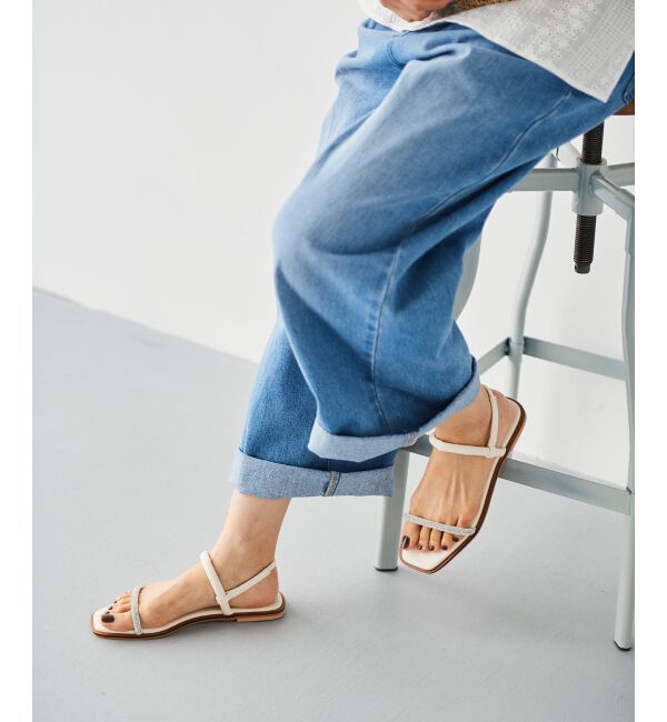 le.coeur blanc「ラインストーン ストラップサンダル」|サンダル|