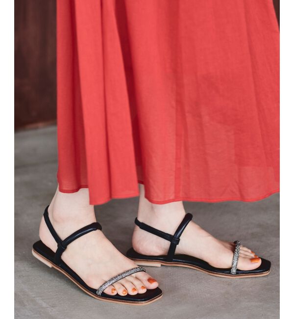 le.coeur blanc「ラインストーン ストラップサンダル」|サンダル|