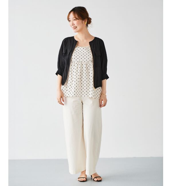 le.coeur blanc「《WEB限定アイテム》サッカードットキャミブラウス」|キャミソール|