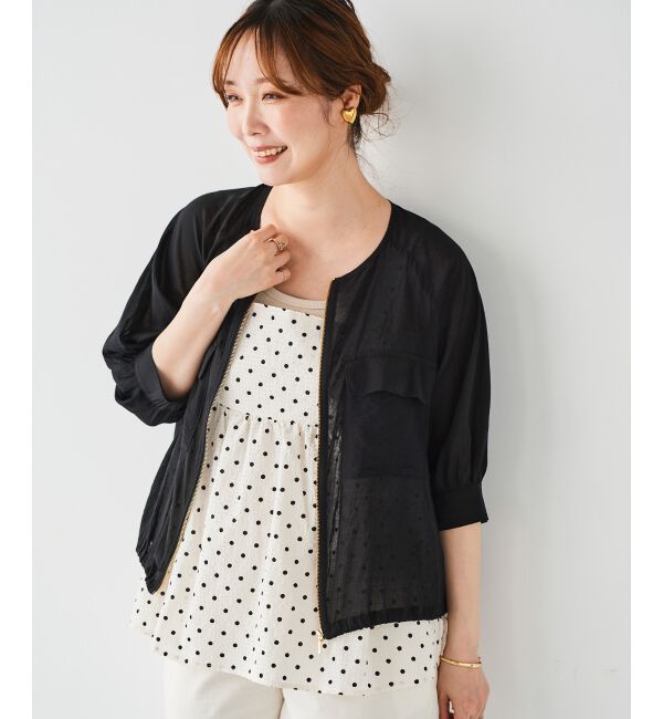 le.coeur blanc「《WEB限定アイテム》サッカードットキャミブラウス」|キャミソール|