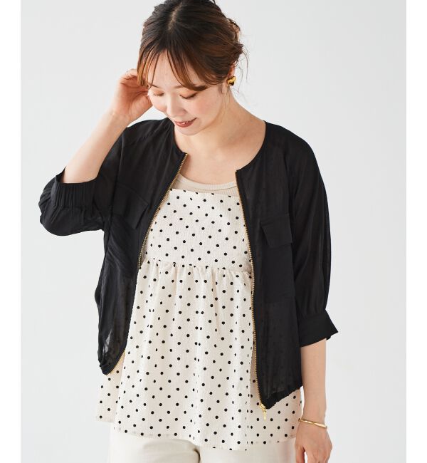 le.coeur blanc「《WEB限定アイテム》サッカードットキャミブラウス」|キャミソール|