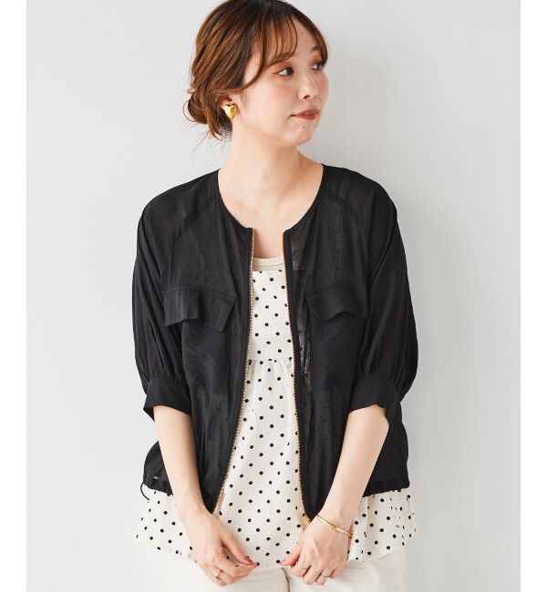 le.coeur blanc「《WEB限定アイテム》サッカードットキャミブラウス」|キャミソール|