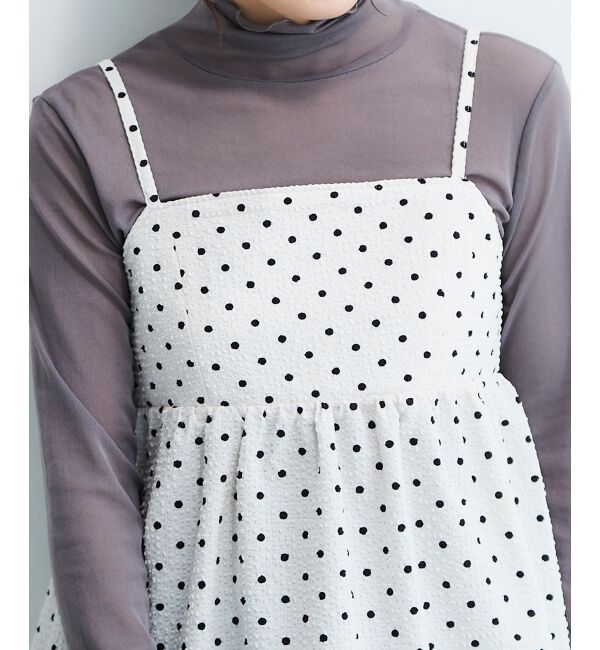 le.coeur blanc「《WEB限定アイテム》サッカードットキャミブラウス」|キャミソール|