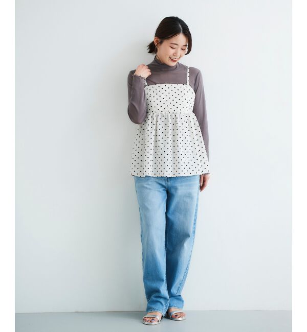 le.coeur blanc「《WEB限定アイテム》サッカードットキャミブラウス」|キャミソール|