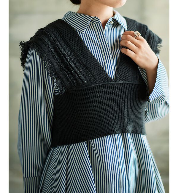 le.coeur blanc「TORRAZZO DONNAフリンジニットビスチェ」|キャミソール|