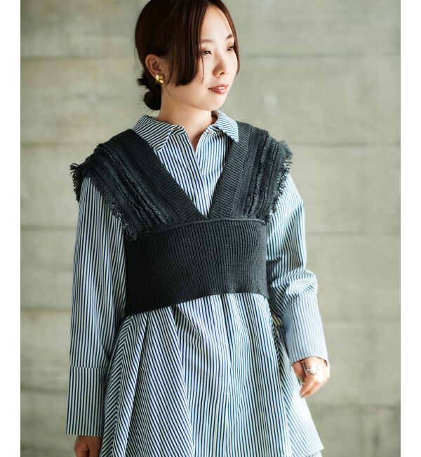 le.coeur blanc「TORRAZZO DONNAフリンジニットビスチェ」|キャミソール|