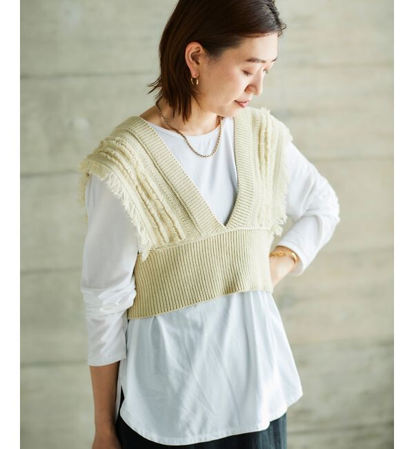 le.coeur blanc「TORRAZZO DONNAフリンジニットビスチェ」|キャミソール|