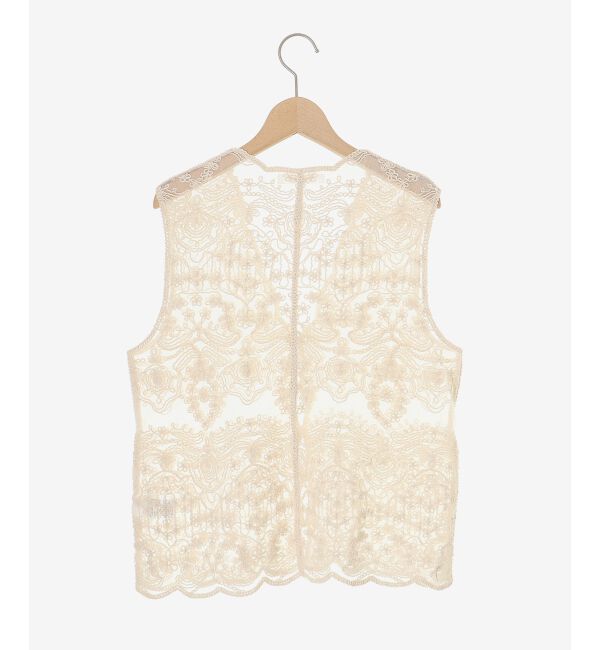 le.coeur blanc「《手洗い可能》TORRAZZO DONNAメッシュレースベスト」|ベスト・ジレ|