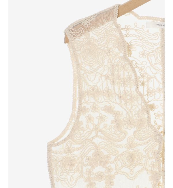 le.coeur blanc「《手洗い可能》TORRAZZO DONNAメッシュレースベスト」|ベスト・ジレ|