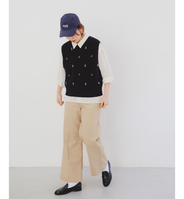 le.coeur blanc「片畦ビジューニットベスト」|ベスト・ジレ|