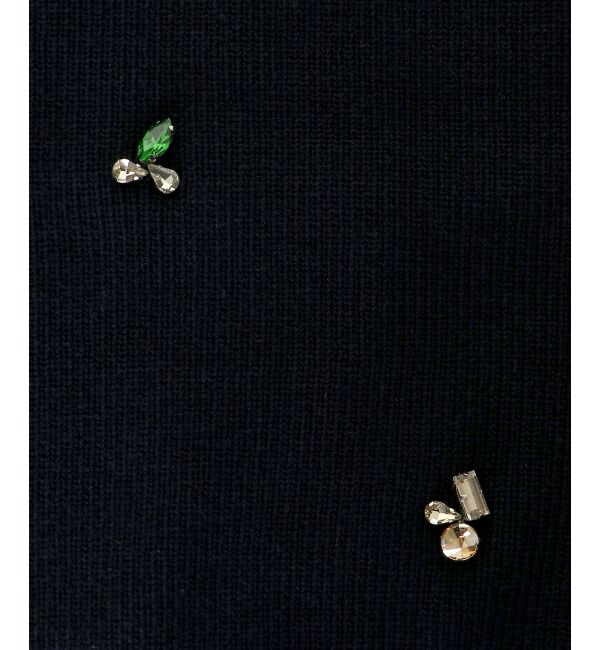 le.coeur blanc「片畦ビジューニットベスト」|ベスト・ジレ|