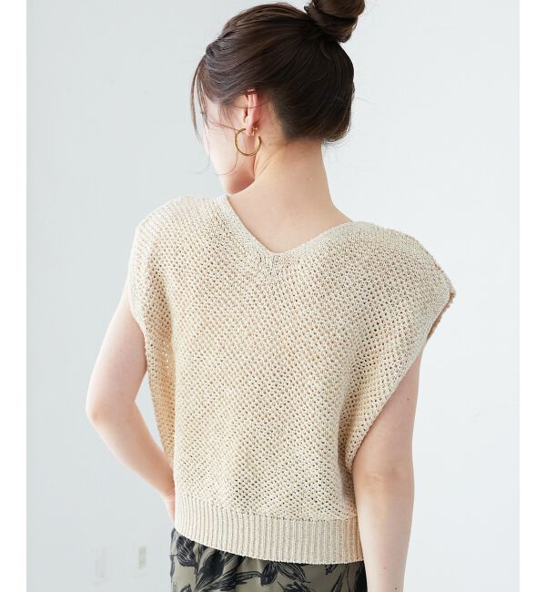 「《手洗い可能》スパンコールメッシュ2WAYニットベスト」|ベスト・ジレ|