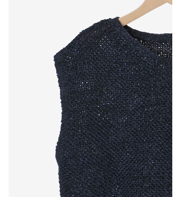  「《手洗い可能》スパンコールメッシュ2WAYニットベスト」|ベスト・ジレ|