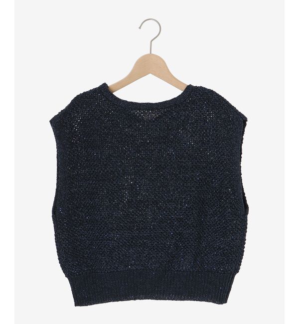  「《手洗い可能》スパンコールメッシュ2WAYニットベスト」|ベスト・ジレ|