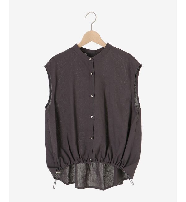  「リネンライク裾ドロストブラウス」|シャツ・ブラウス|