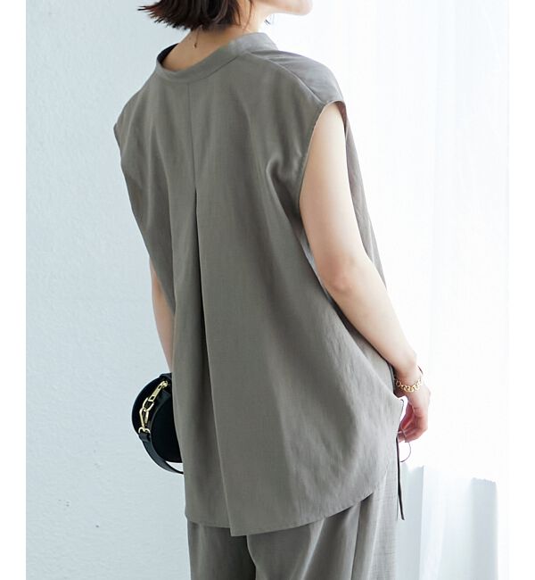  「リネンライク裾ドロストブラウス」|シャツ・ブラウス|