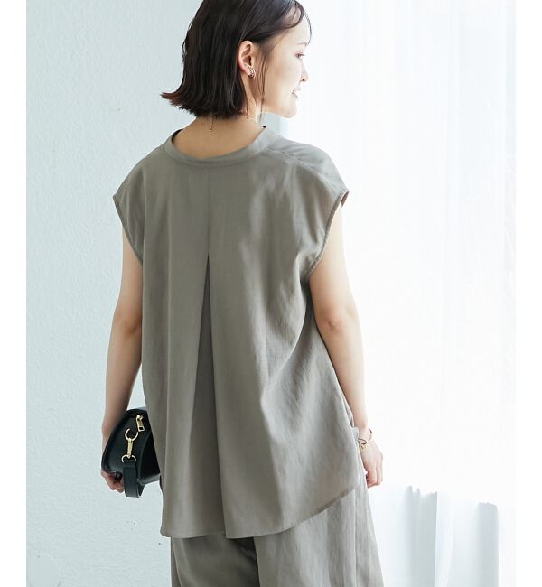  「リネンライク裾ドロストブラウス」|シャツ・ブラウス|