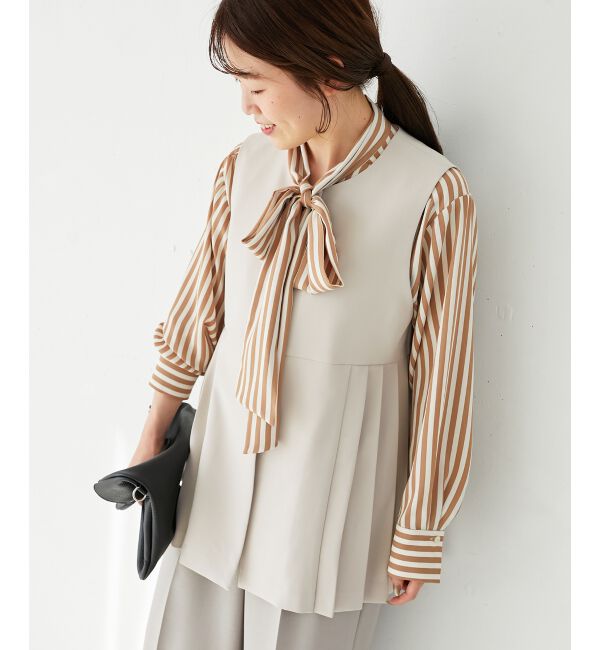 le.coeur blanc「ストライプボウタイブラウス」|シャツ・ブラウス|