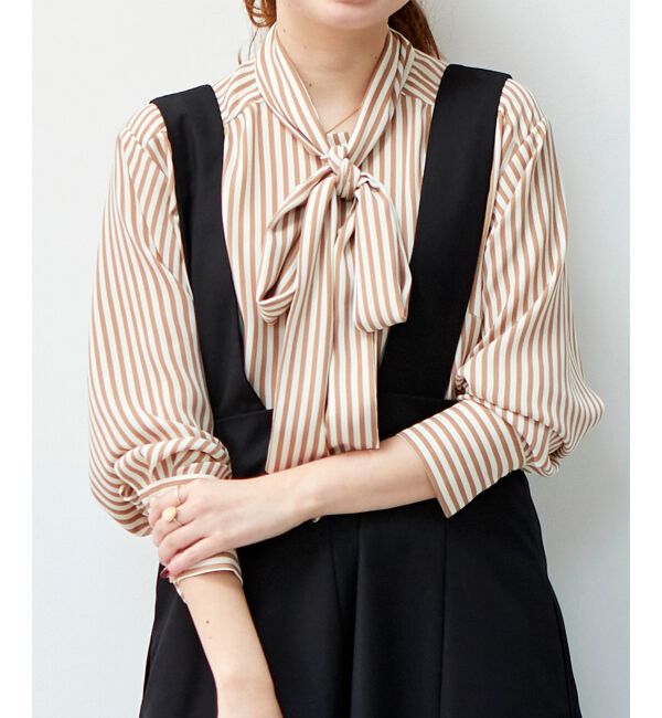 le.coeur blanc「ストライプボウタイブラウス」|シャツ・ブラウス|