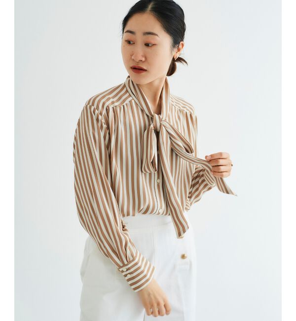 le.coeur blanc「ストライプボウタイブラウス」|シャツ・ブラウス|