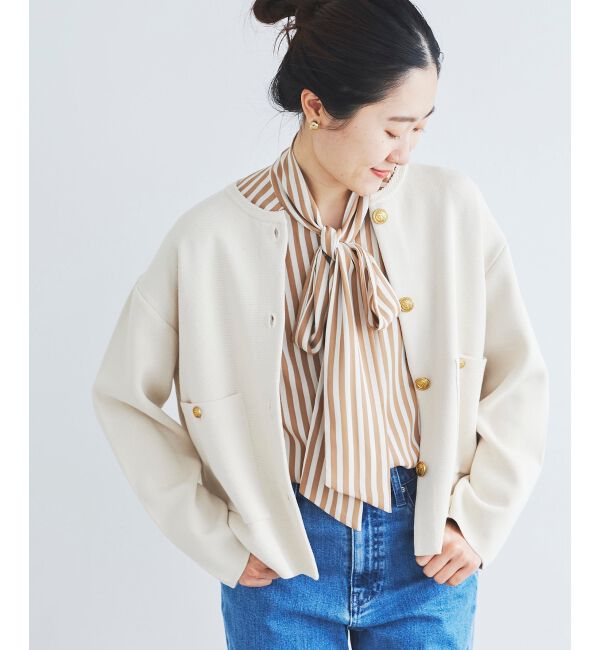 le.coeur blanc「ストライプボウタイブラウス」|シャツ・ブラウス|