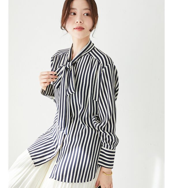 le.coeur blanc「ストライプボウタイブラウス」|シャツ・ブラウス|