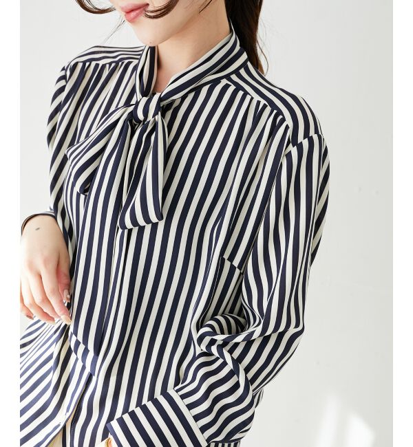 le.coeur blanc「ストライプボウタイブラウス」|シャツ・ブラウス|