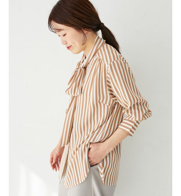 le.coeur blanc「ストライプボウタイブラウス」|シャツ・ブラウス|