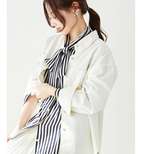 le.coeur blanc「ストライプボウタイブラウス」|シャツ・ブラウス|