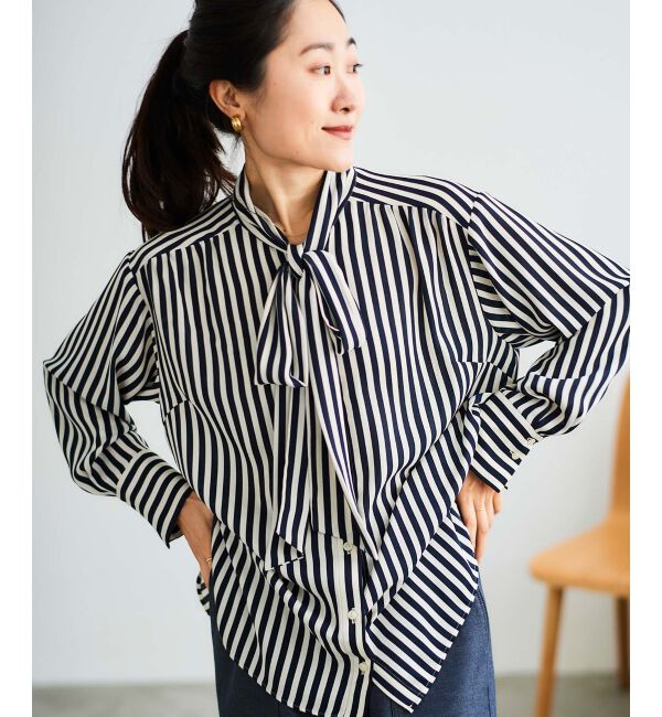 le.coeur blanc「ストライプボウタイブラウス」|シャツ・ブラウス|