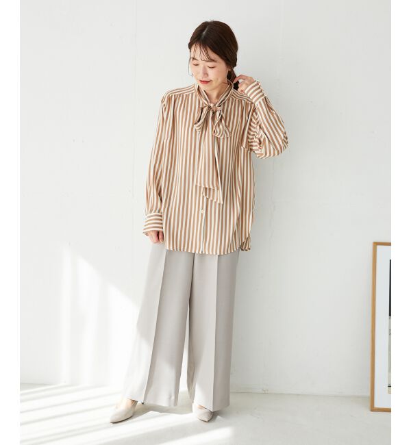 le.coeur blanc「ストライプボウタイブラウス」|シャツ・ブラウス|