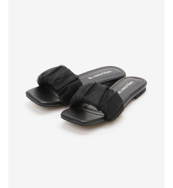  「《WEB限定アイテム》ギャザーフラットサンダル」|サンダル|