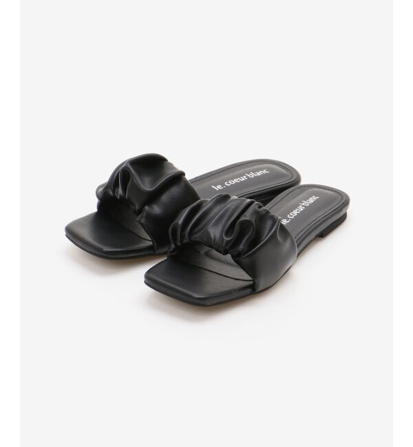  「《WEB限定アイテム》ギャザーフラットサンダル」|サンダル|