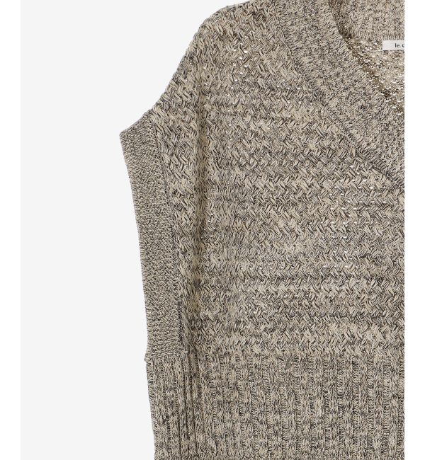  「《手洗い可能》柄編みミックスデザインニットベスト」|ベスト・ジレ|