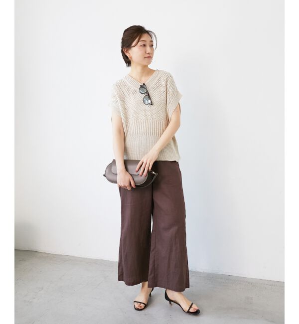  「《手洗い可能》柄編みミックスデザインニットベスト」|ベスト・ジレ|