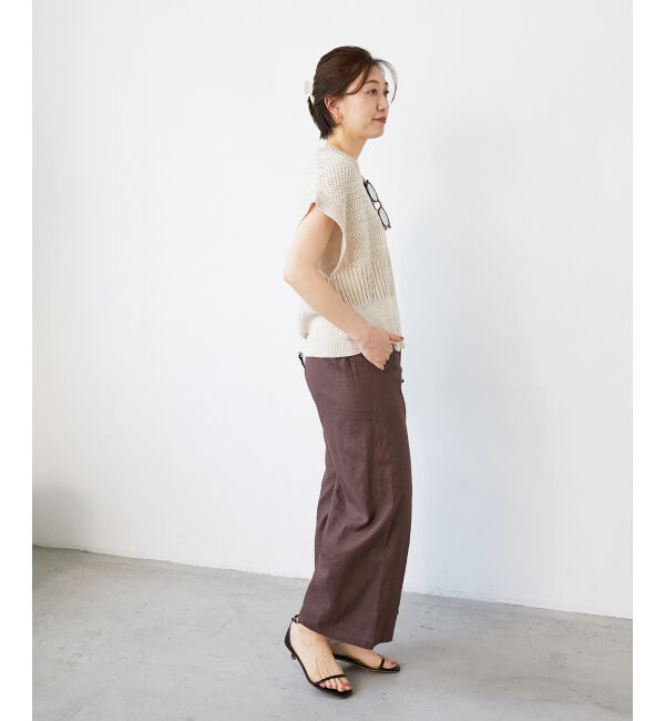  「《手洗い可能》柄編みミックスデザインニットベスト」|ベスト・ジレ|