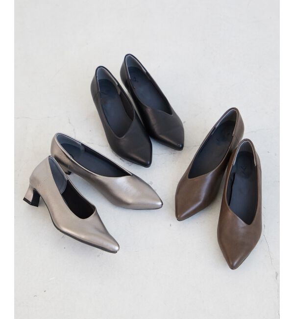  「《WEB限定アイテム》アシンメトリーカットパンプス」|パンプス|