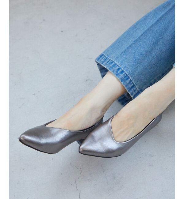  「《WEB限定アイテム》アシンメトリーカットパンプス」|パンプス|
