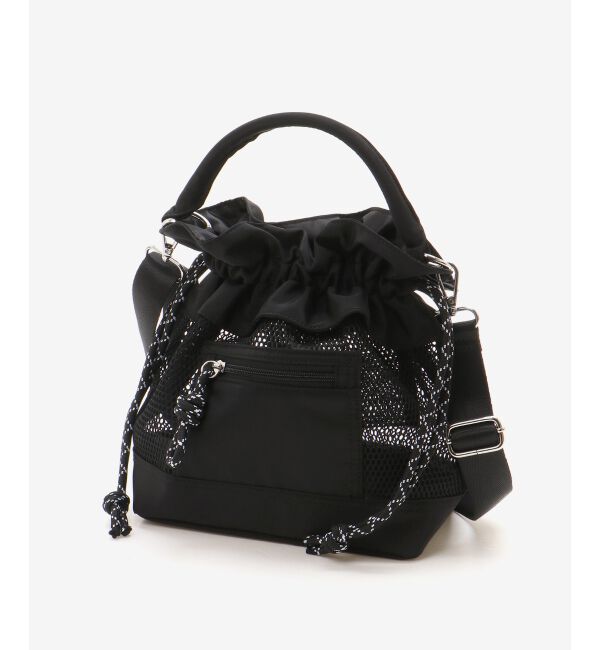  「メッシュフリルデザイン巾着バッグ」|ショルダー・メッセンジャー|